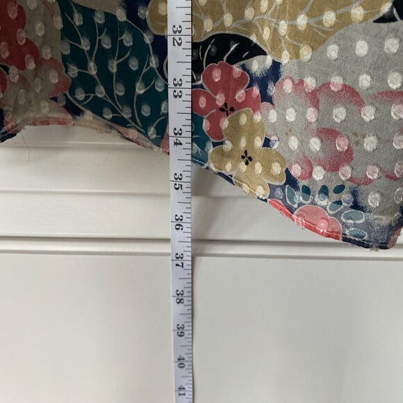 Anna Sui x Anthropologie Gray Swiss Dot Muted Floral Boho Mini Dress, Size S - Picture 5 of 5